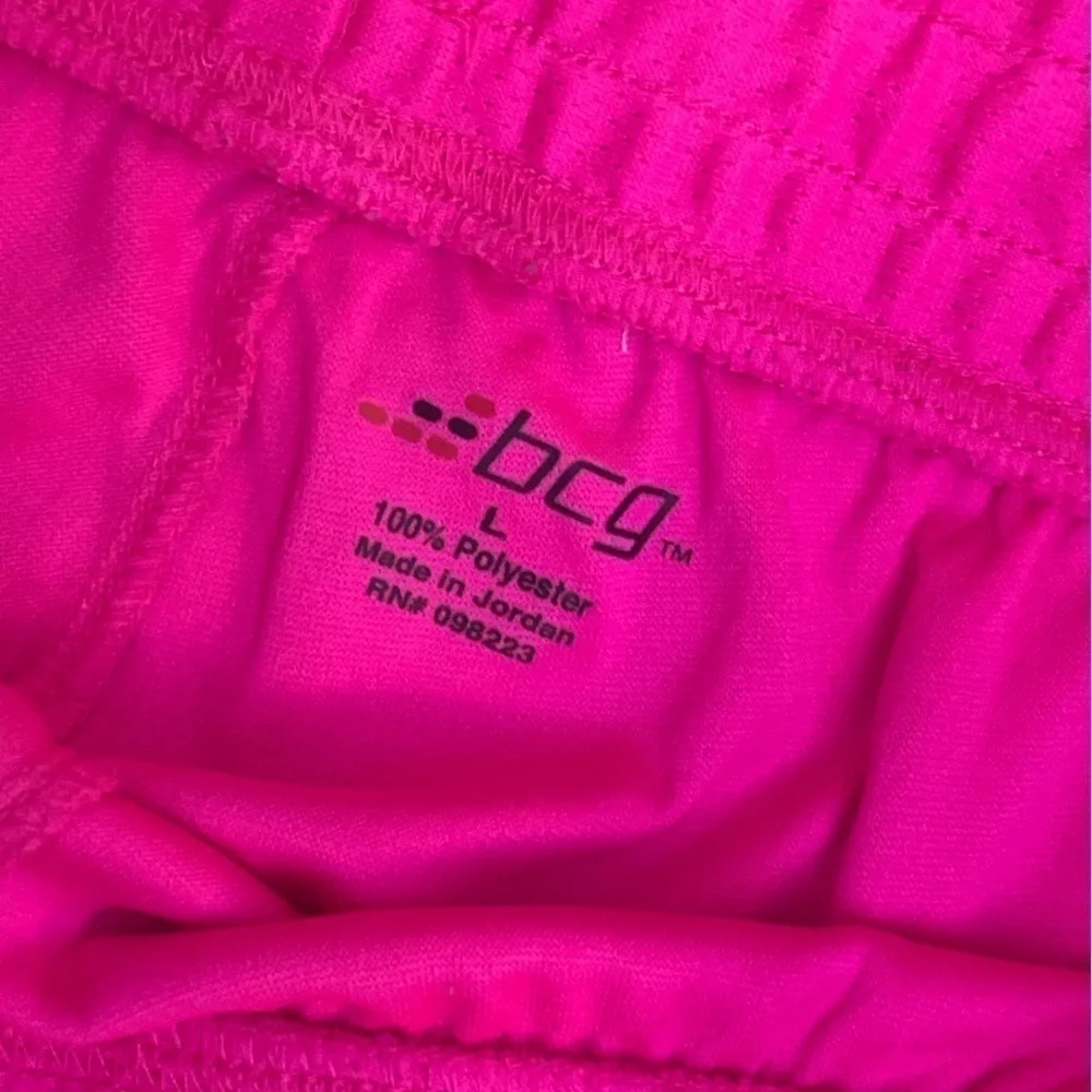 pink Athletic shorts. Ladies Large bcg.   (3a)